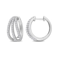 Moissanite Hoop Earr...