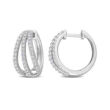 Moissanite Hoop Earr...