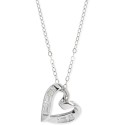 2-Pc. Set Heart Pendant Necklace & Solitaire Baguette Stud Earrings