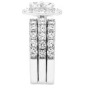 Diamond Oval Cluster 3-Pc Bridal Set (3 ct) in 14k White Gold