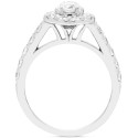 Diamond Oval Cluster 3-Pc Bridal Set (3 ct) in 14k White Gold