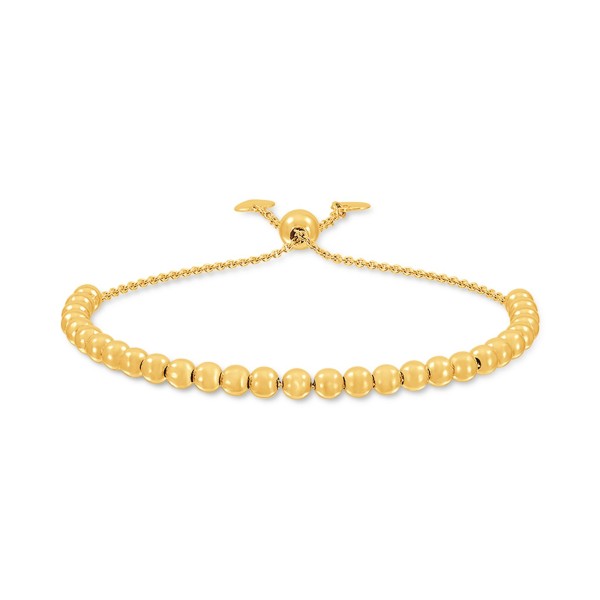 Beaded Bolo Bracelet in 18k Gold-Plated Sterling Silver