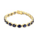 Sapphire Oval Link Bracelet (20 ct) in 14k Gold-Plated