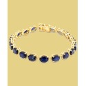 Sapphire Oval Link Bracelet (20 ct) in 14k Gold-Plated