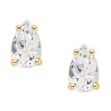 White Topaz Pear Stud Earrings (1/2 ct) in 14k Gold