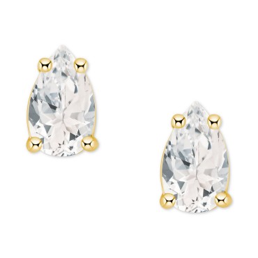 White Topaz Pear Stu...