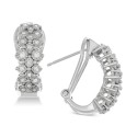 Diamond Cluster Hoop Earrings (1/2 ct)