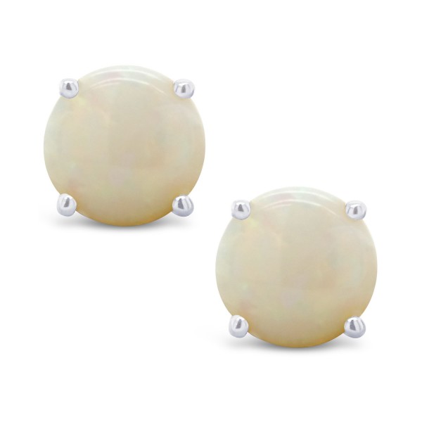 Opal (5/8 ct) Stud Earrings in 14K White or Yellow Gold