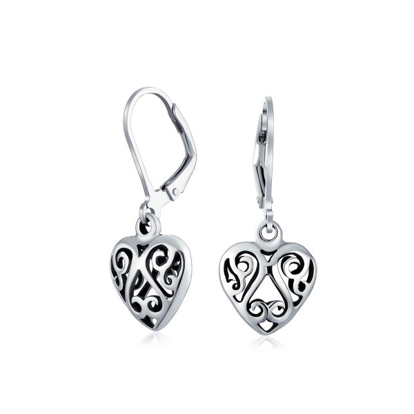 Filigree Multi Heart Shape Puff Hearts Drop Dangle Earrings