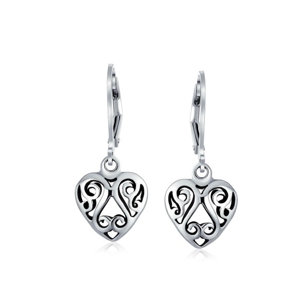 Filigree Multi Heart Shape Puff Hearts Drop Dangle Earrings