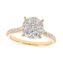 Diamond Cluster Engagement Ring (1 ct) in 14k Two-Tone Gold