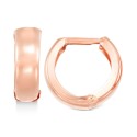 Polished Wide Huggy Hoop Earrings in 10k Rose Gold