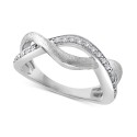 Diamond Crossover Ring (1/5 ct) or 14k Gold-Plated Sterling Silver