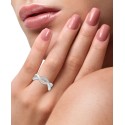 Diamond Crossover Ring (1/5 ct) or 14k Gold-Plated Sterling Silver