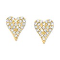 Diamond Heart Stud Earrings (1/10 ct) in 10k White, Yellow or Rose Gold